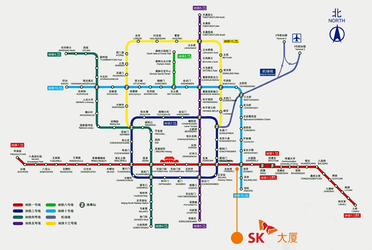 乘地铁1号线到SK大厦